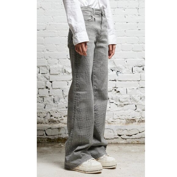 R13 Denim - R13 Jane Jeans Wide Leg Jeans Printed Glen Plaid Size 26 Grunge Streetwear Denim